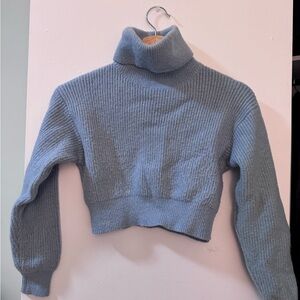 Women's Blue Turtleneck Sweater